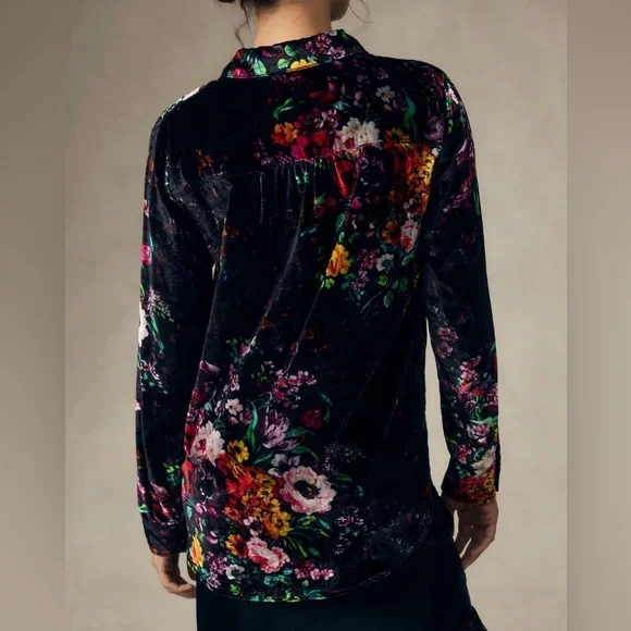 🔴SOLD🔴Anthropologie Pilcro Hadley Relaxed Buttondown Shirt: Velvet Edition Large - Picture 3 of 11
